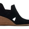 TOMS Dress Casual | Kallie Black Suede Cutout Wedge Boot|Kallie Black Suede Cutout Wedge Boot Suede Black