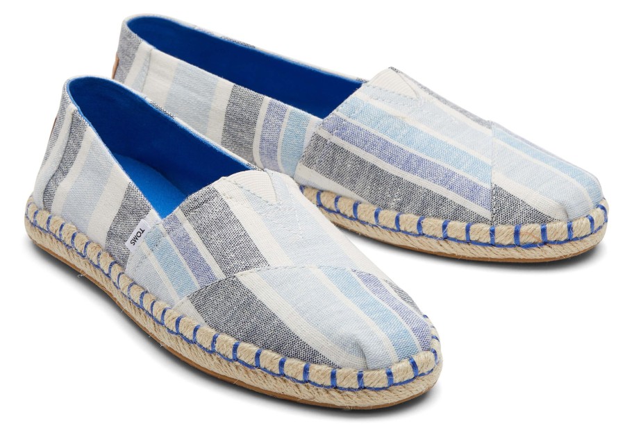 TOMS Espadrilles | Alpargata Rope Espadrille Twilight Blue Multi Stripes