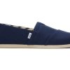 TOMS Wide Width | Alpargata Navy Recycled Cotton Wide Width Navy Wide