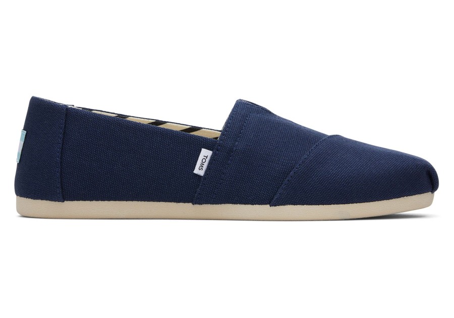 TOMS Wide Width | Alpargata Navy Recycled Cotton Wide Width Navy Wide