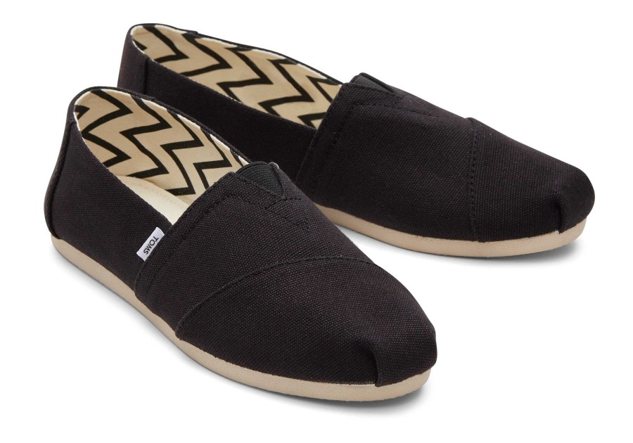 TOMS Slip Ons | Alpargata Recycled Cotton Canvas Black