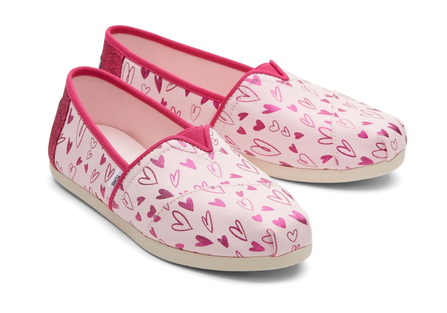 TOMS Alpargatas | Alpargata Foil Hearts Pink Hearts