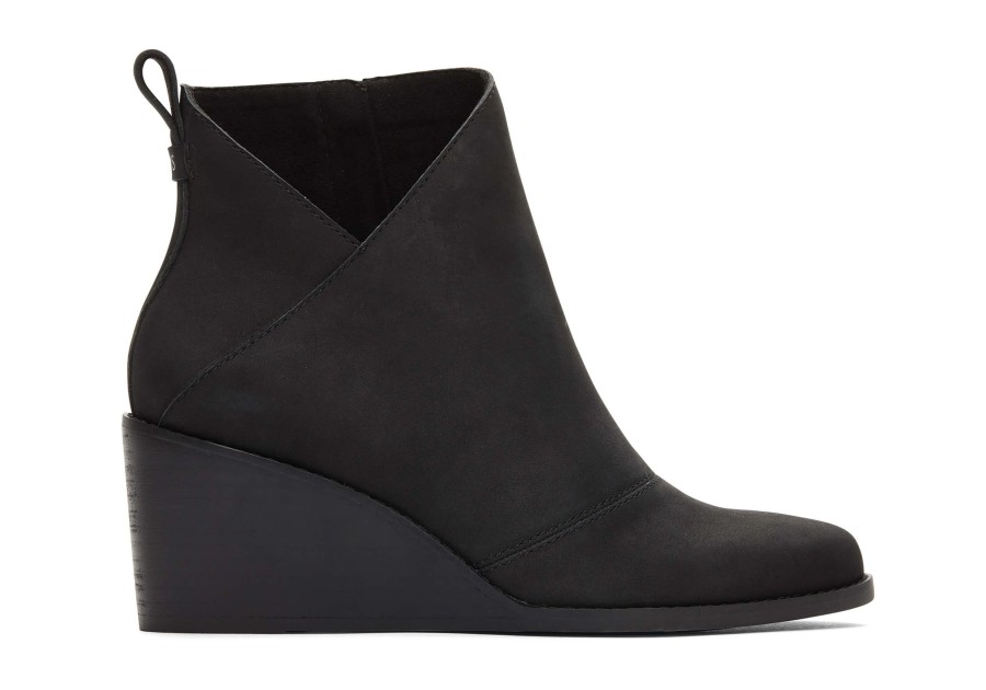 TOMS Heels & Wedges | Sutton Wedge Boot Black Leather