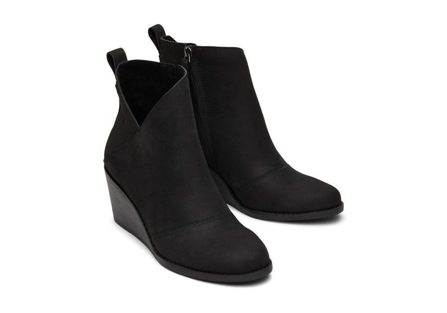 TOMS Heels & Wedges | Sutton Wedge Boot Black Leather