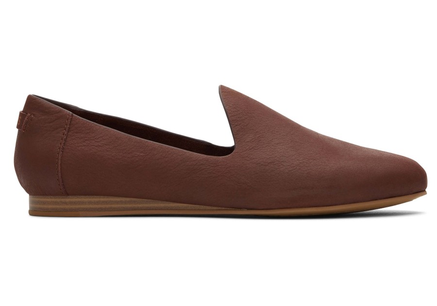 TOMS Flats | Darcy Leather Flat Chestnut