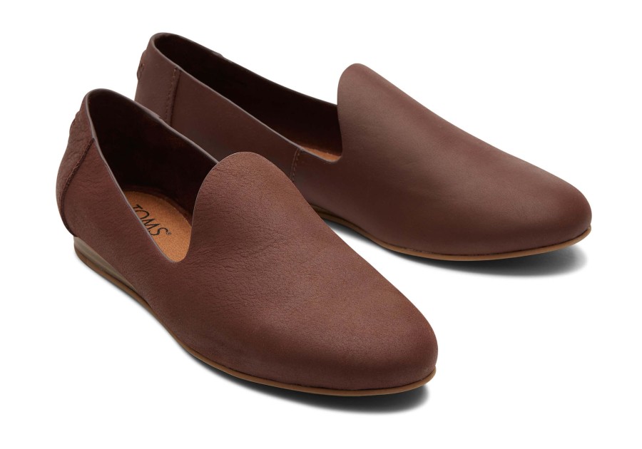 TOMS Flats | Darcy Leather Flat Chestnut