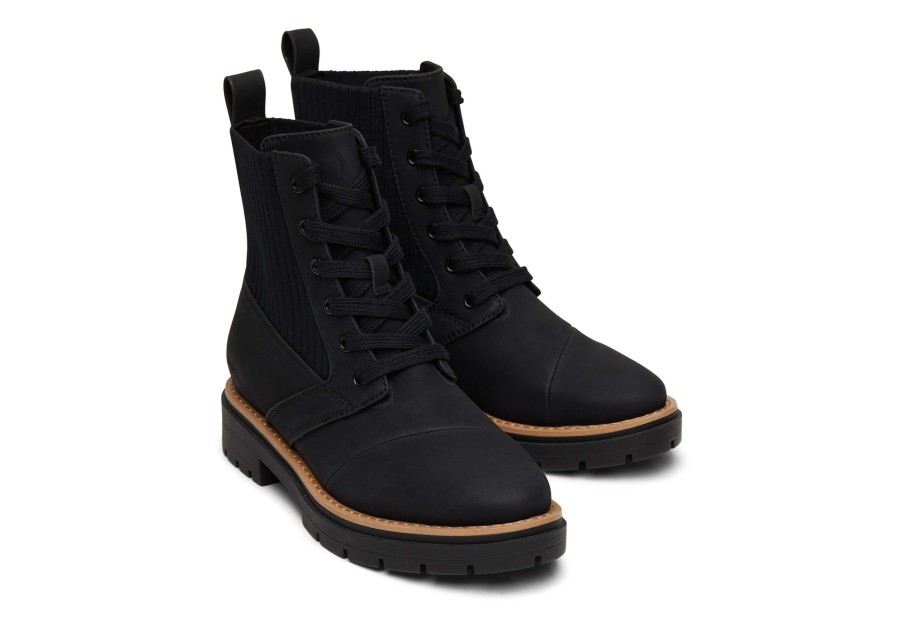 TOMS Boots & Booties | Ionie Vegan Lace-Up Boot Black