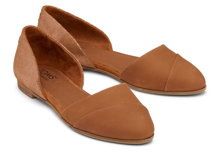 TOMS Flats | Jutti D'Orsay Flat Tan Leather