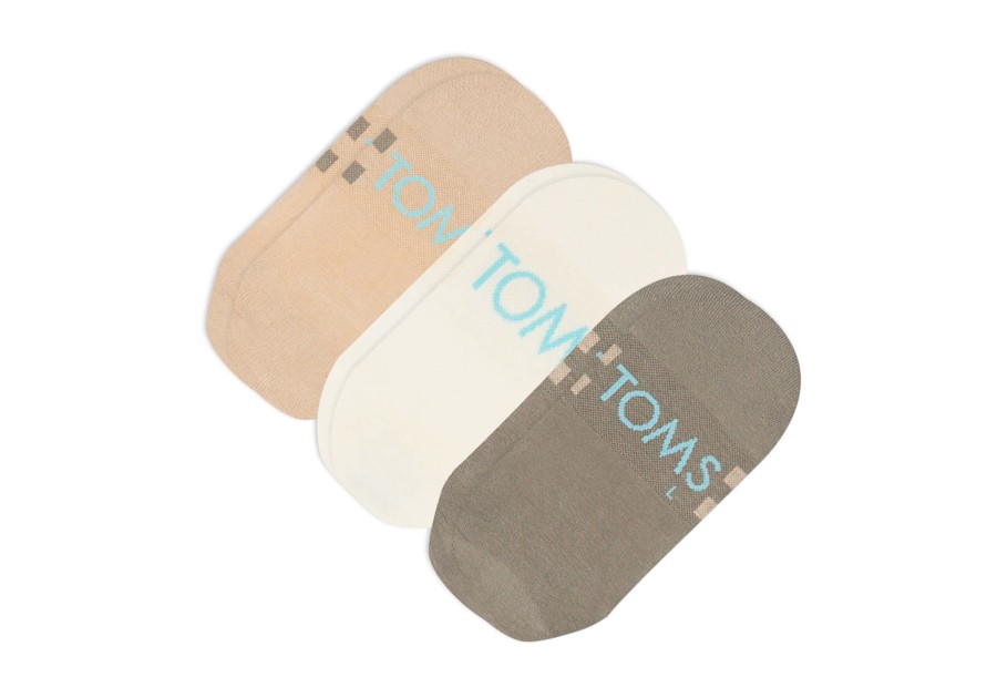 TOMS Socks | Ultimate No Show Socks Mixed Neutral 3 Pack Nautral Multi