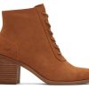 TOMS Heels & Wedges | Evelyn Tan Suede Lace-Up Heeled Boot Suede Tan