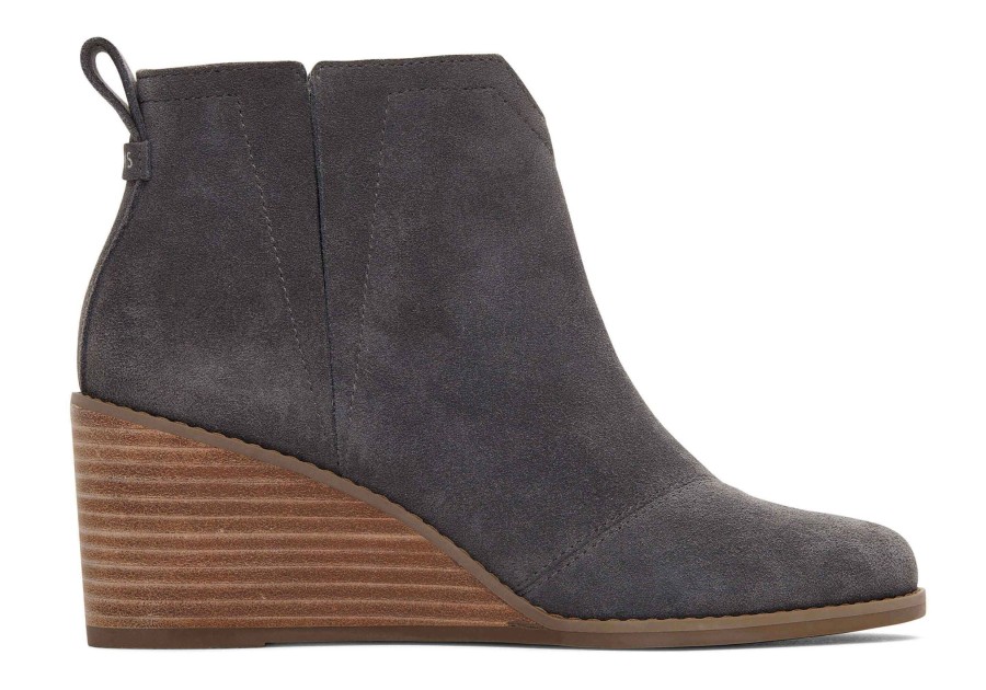 TOMS Heels & Wedges | Clare Suede Wedge Boot|Clare Suede Wedge Boot Forged Iron