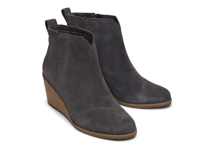 TOMS Heels & Wedges | Clare Suede Wedge Boot|Clare Suede Wedge Boot Forged Iron