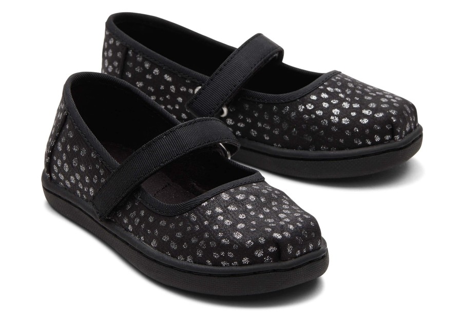 TOMS | Tiny Mary Jane Toddler Shoe Black Foil