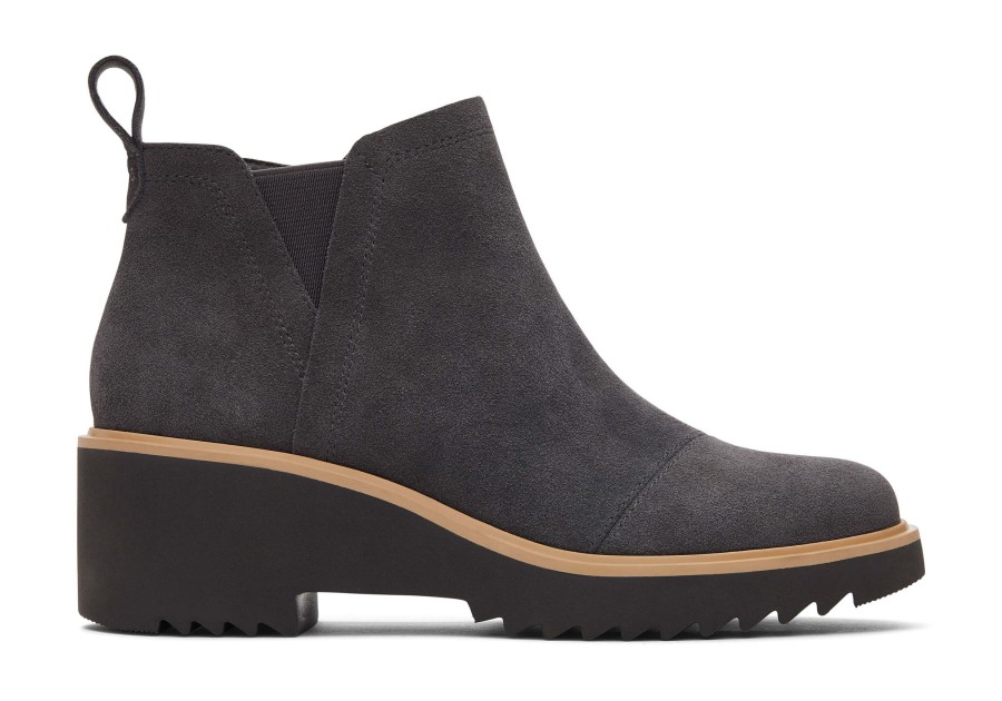 TOMS Dress Casual | Maude Wedge Boot|Maude Wedge Boot Forged Iron Suede