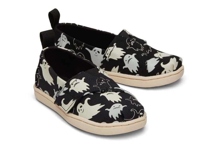 TOMS | Tiny Alpargata Glow In The Dark Ghosts Toddler Shoe Black Glow