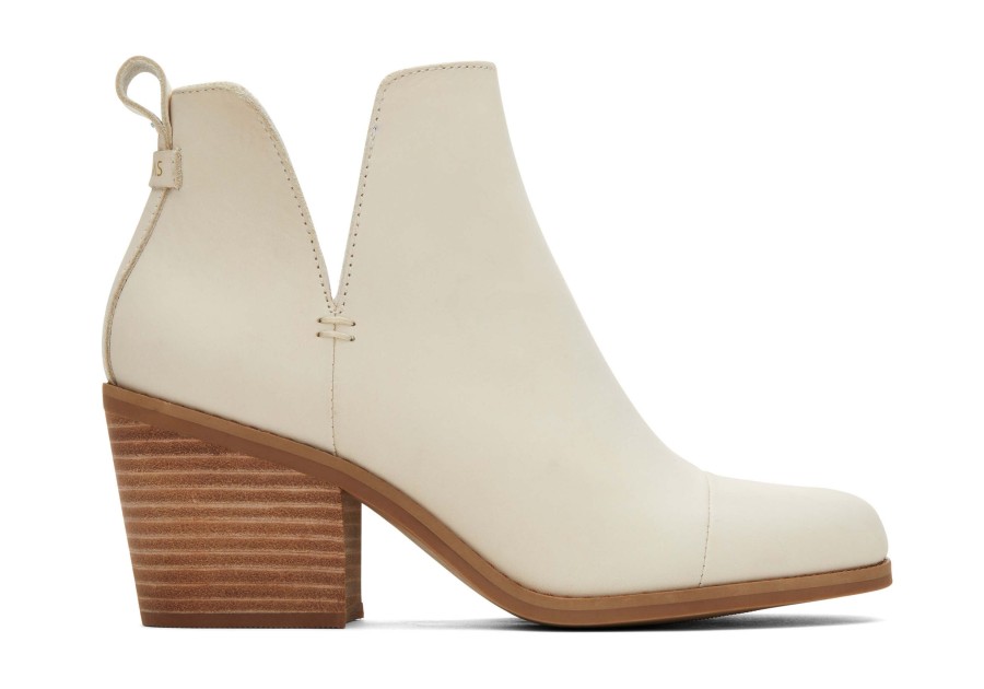 TOMS Heels & Wedges | Everly Cutout Heeled Boot Beige Leather