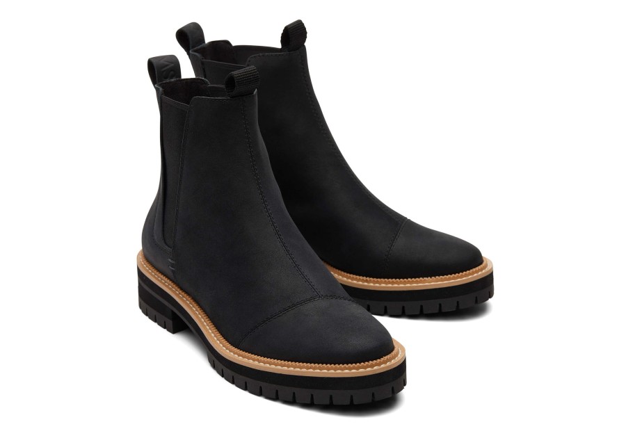 TOMS Boots & Booties | Dakota Water Resistant Leather Boot|Dakota Water Resistant Leather Boot Black