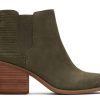 TOMS Heels & Wedges | Everly Olive Nubuck Heeled Boot Tarmac Olive