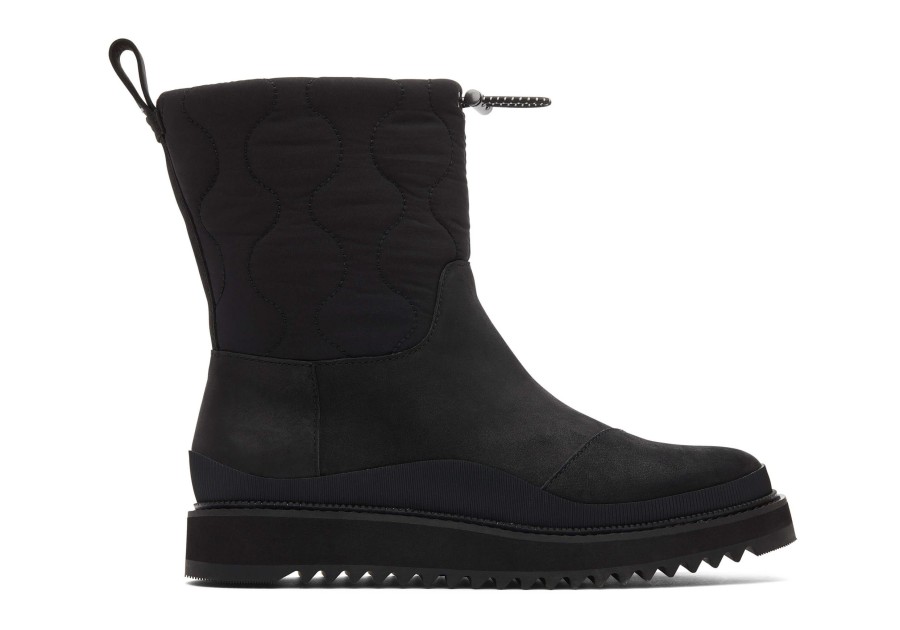 TOMS Boots & Booties | Makenna Black Water Resistant Leather Boot Water Resistant Black Leather