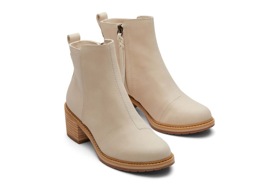 TOMS Dress Casual | Marina Heeled Boot Beige Leather