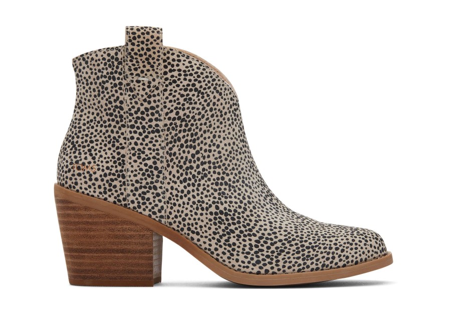 TOMS Heels & Wedges | Constance Mini Cheetah Suede Heeled Boot|Constance Mini Cheetah Suede Heeled Boot Sahara