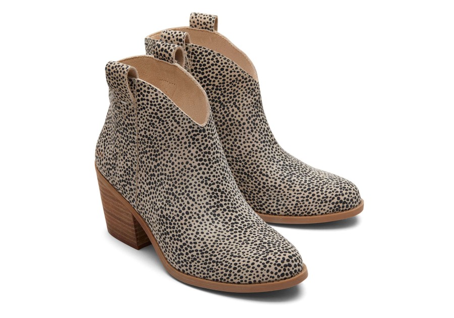 TOMS Heels & Wedges | Constance Mini Cheetah Suede Heeled Boot|Constance Mini Cheetah Suede Heeled Boot Sahara