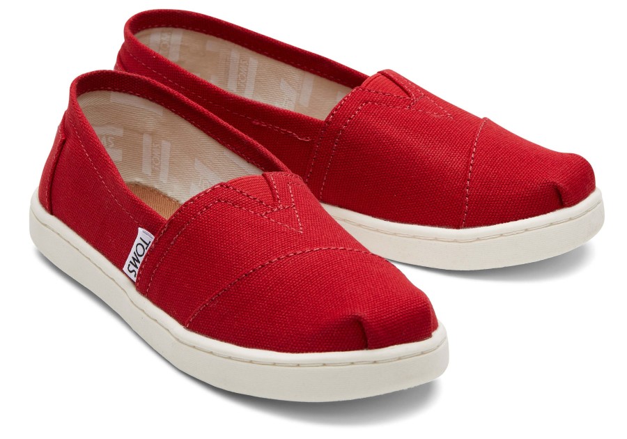 TOMS | Youth Alpargata Canvas Kids Shoe Red