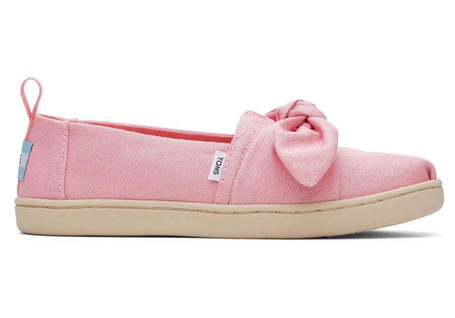 TOMS | Youth Alpargata Twill Glimmer Bow Glimmer Pink Bow