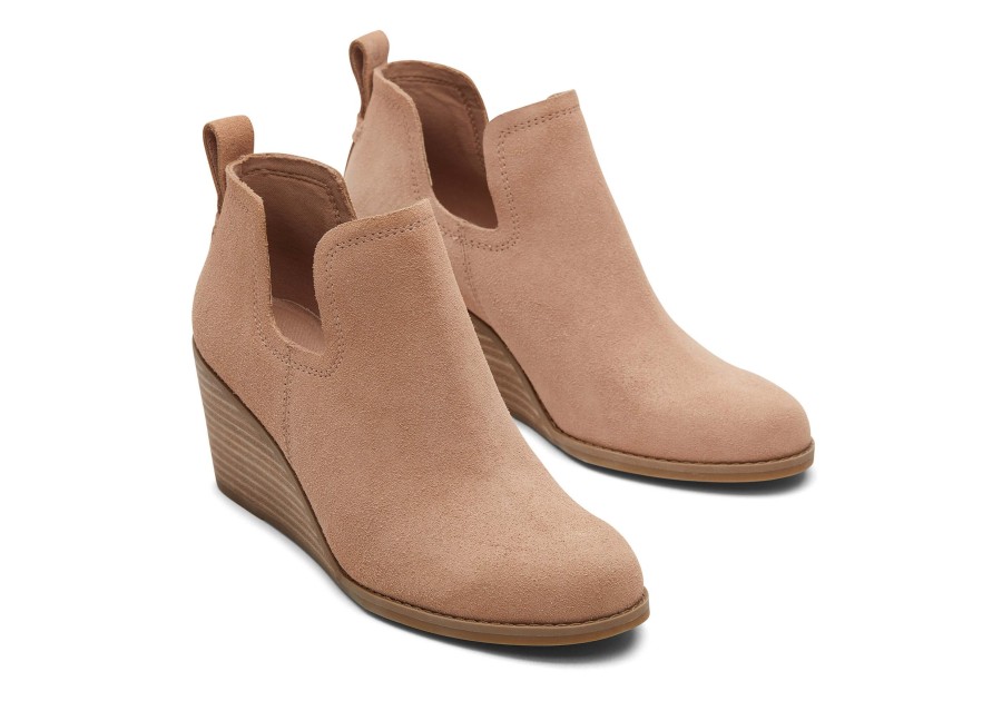 TOMS Dress Casual | Kallie Suede Wedge Boot|Kallie Suede Wedge Boot Brown