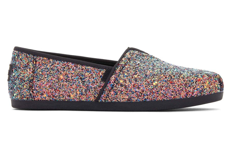 TOMS Slip Ons | Alpargata |Alpargata Black Chunky Glitter