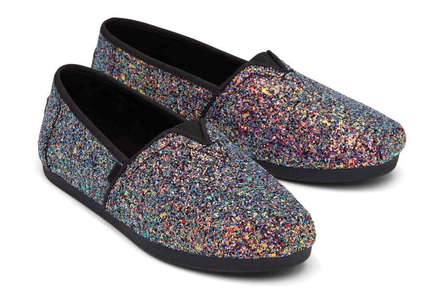 TOMS Slip Ons | Alpargata |Alpargata Black Chunky Glitter