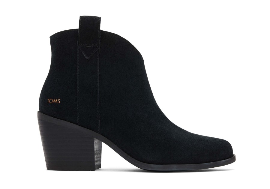 TOMS Heels & Wedges | Constance Black Suede Heeled Boot|Constance Black Suede Heeled Boot Black/Black