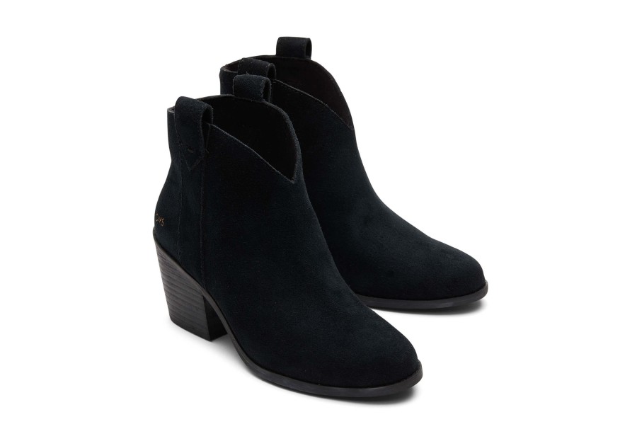 TOMS Heels & Wedges | Constance Black Suede Heeled Boot|Constance Black Suede Heeled Boot Black/Black