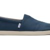 TOMS Slip Ons | Alp Fwd Blue Textured Woven Dark Indigo