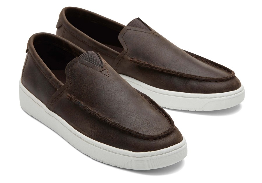 TOMS Dress Casuals | Trvl Lite Brown Leather Loafer Water Resistant Dark Brown