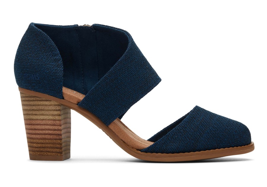 TOMS Heels & Wedges | Milan Blue Closed Toe Heel Dark Indigo