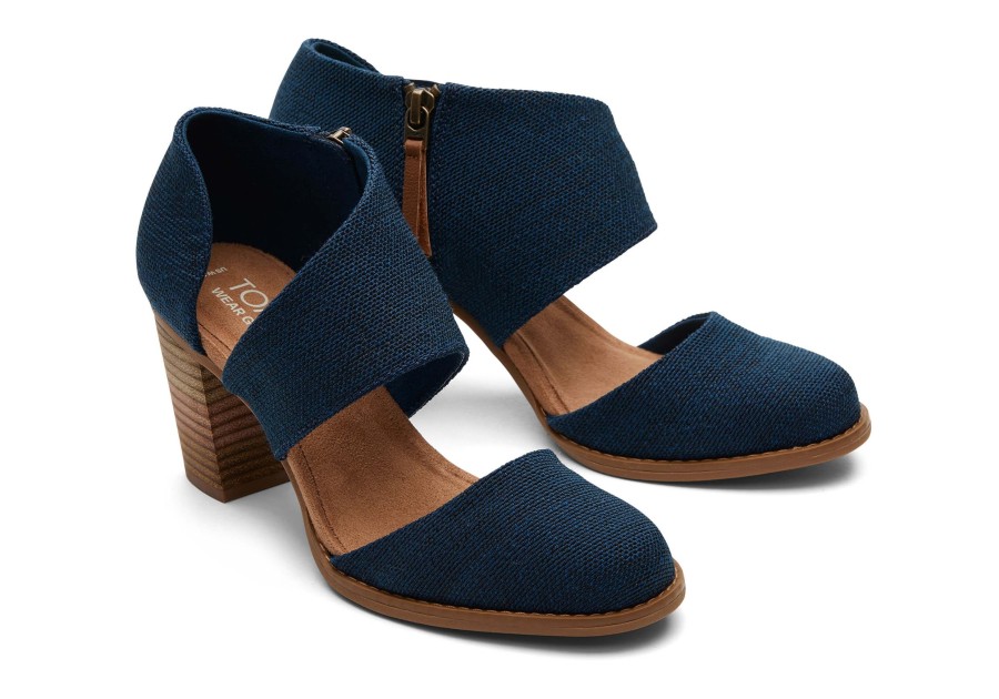 TOMS Heels & Wedges | Milan Blue Closed Toe Heel Dark Indigo