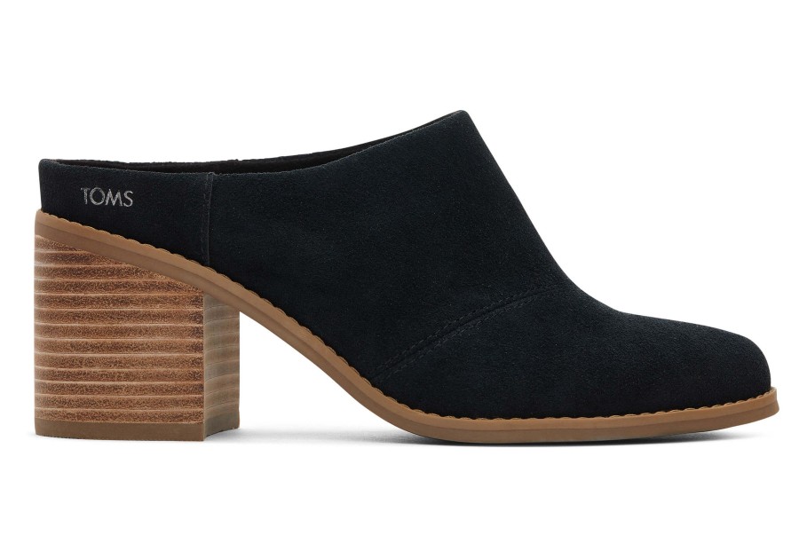 TOMS Heels & Wedges | Evelyn Suede Mule Black