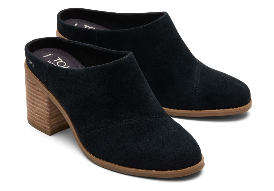 TOMS Heels & Wedges | Evelyn Suede Mule Black