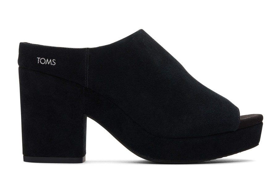 TOMS Platforms | Florence Suede Heel Black