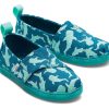 TOMS | Tiny Alpargata Starry Whale Sharks Toddler Shoe Green Glow