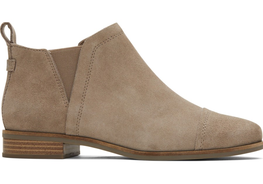 TOMS Dress Casual | Reese Taupe Suede Ankle Boot Desert Taupe Grey