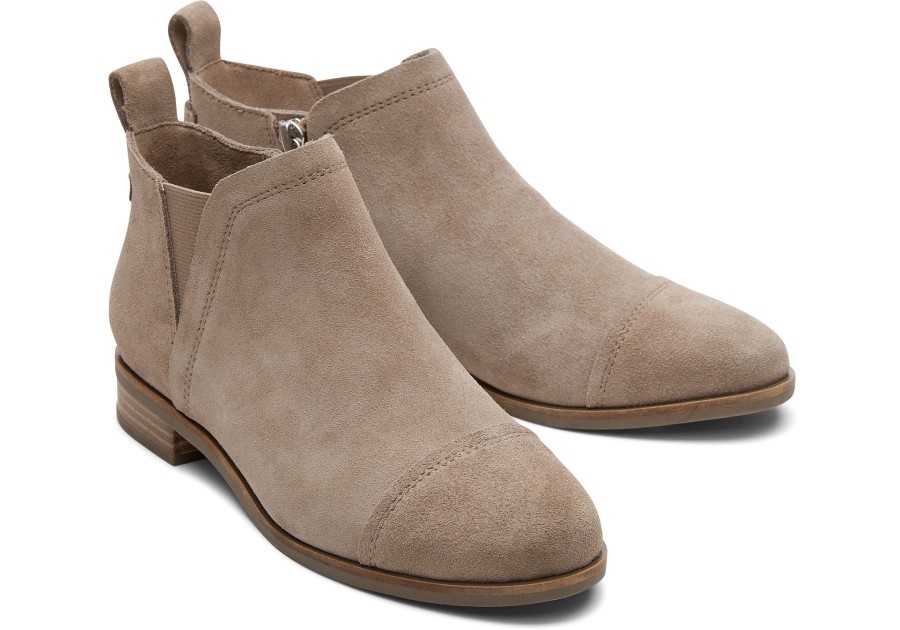 TOMS Dress Casual | Reese Taupe Suede Ankle Boot Desert Taupe Grey