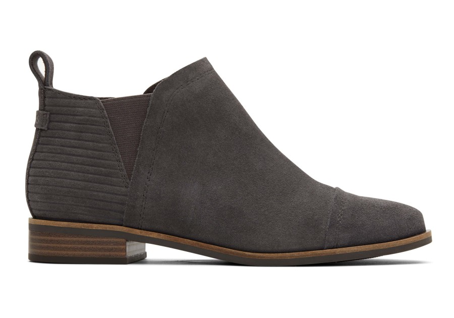 TOMS Dress Casual | Reese Grey Suede Ankle Boot Cement Grey