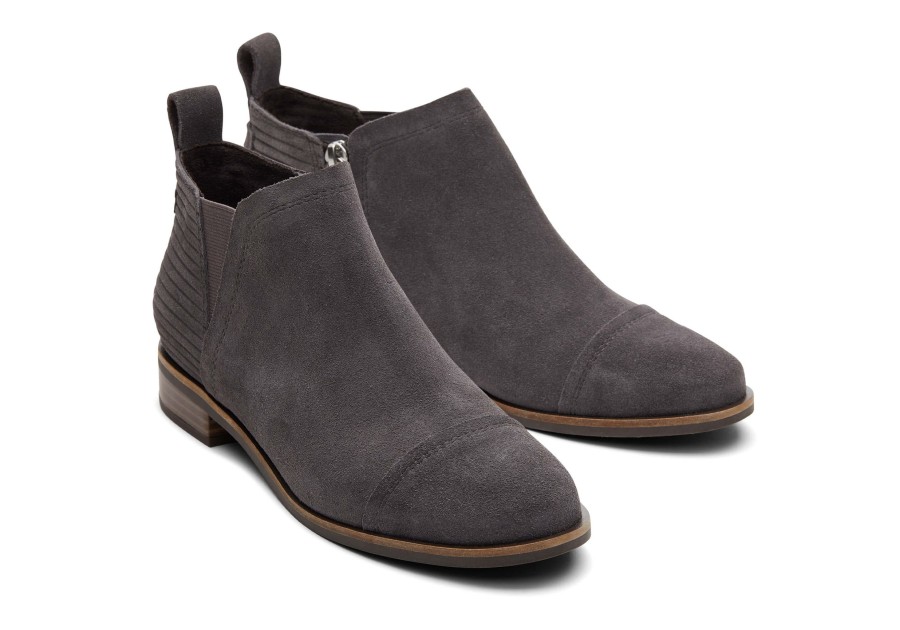 TOMS Dress Casual | Reese Grey Suede Ankle Boot Cement Grey