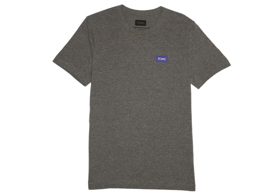 TOMS Tees | Toms Logo Short Sleeve Crew Tee Dark Heather Grey