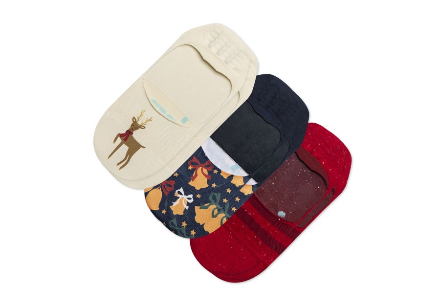 TOMS Socks | Ultimate No Show Socks Reindeer 3 Pack Holiday Multi Reindeer