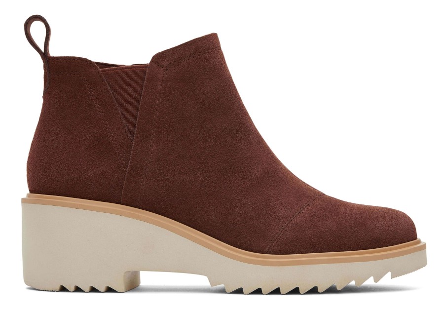 TOMS Dress Casual | Maude Wedge Boot|Maude Wedge Boot Chestnut Suede