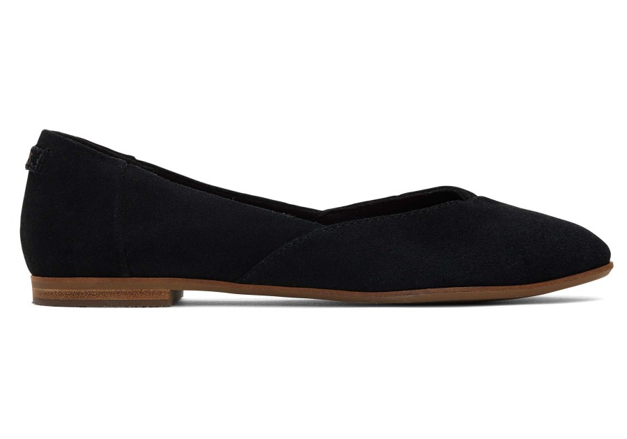 TOMS Flats | Jutti Neat Black Suede Flat True Black