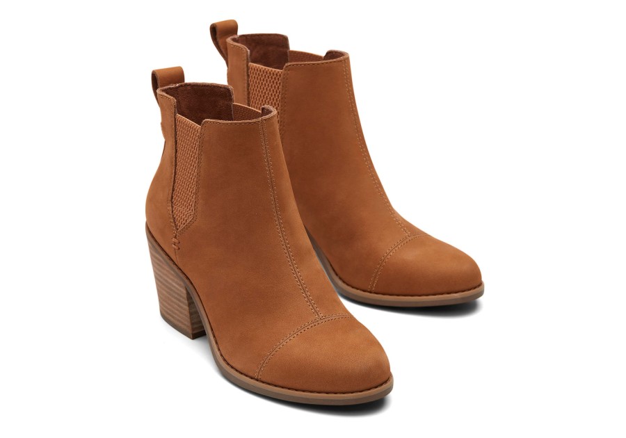 TOMS Dress Casual | Everly Nubuck Heeled Boot Tan